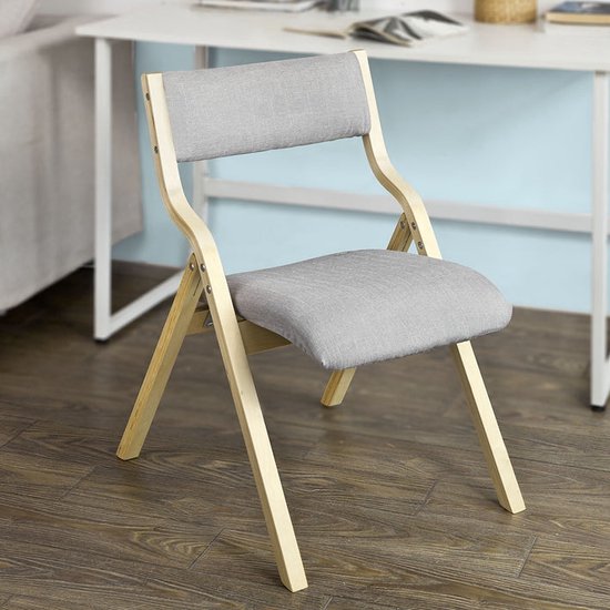 Chaise pliante - Chaise de cuisine - Chaise de bureau pour enfants - Structure en bois de bouleau - Confort rembourré - Housse amovible et lavable - 48 cm x 14 cm x 91 cm