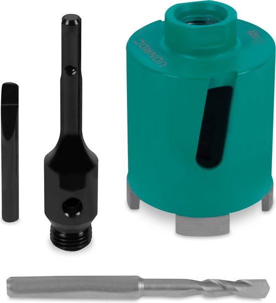 VONROC Foret diamanté SDS-Plus - 68mm - Universel - Incluant foret diamanté, foret central, goupille d'extrusion et adaptateur SDS-plus
