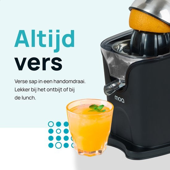 MOA Presse-agrumes - Presse-agrumes - Presse-orange électrique - Presse-citron - 2 cônes de pressage - Noir - CJ408B