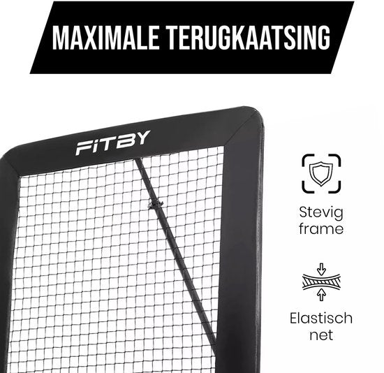 Rebondisseur de football Fitby - Rebondisseur - Rebondisseur Trampoline - Bouncer - Kickback - 100x100CM - Noir