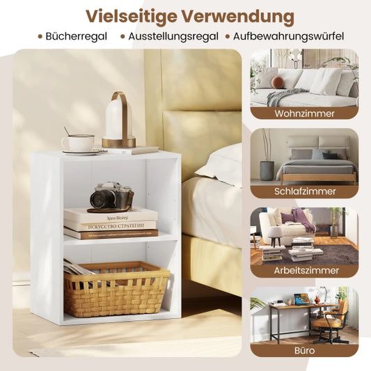 Coast Bookcase White - Rayonnage ouvert à 2 niveaux avec étagère réglable - 42 x 29,5 x 53,5 cm