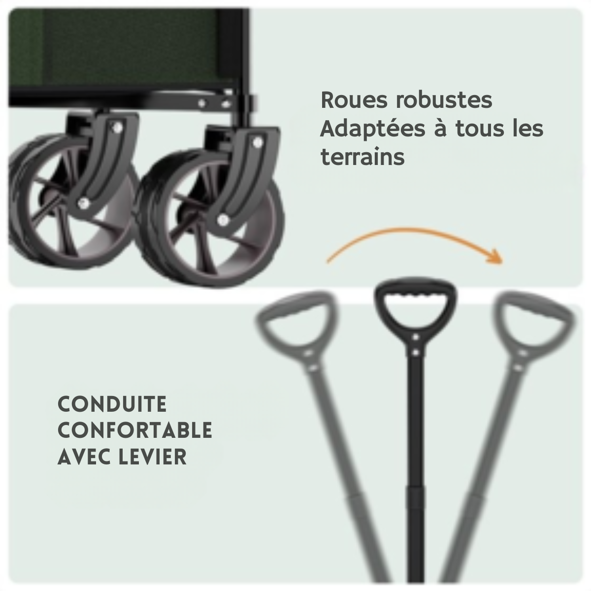 LifeGoods Wagon - XL - Pliable - 200L - 150KG de capacité de charge - Vert