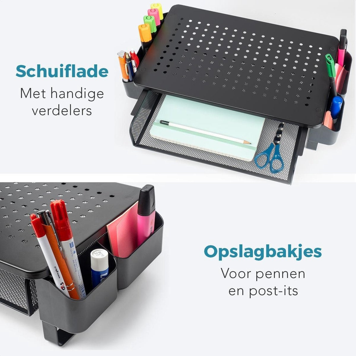 Support de moniteur Réglable - LifeGoods - Réglable - 37 x 23,5 x 10 cm - Métal - Noir