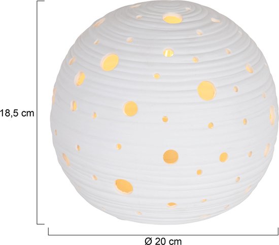 Lampe de table Anne Lighting Jazz - blanche - céramique - 20 cm - douille E14 - 3110W