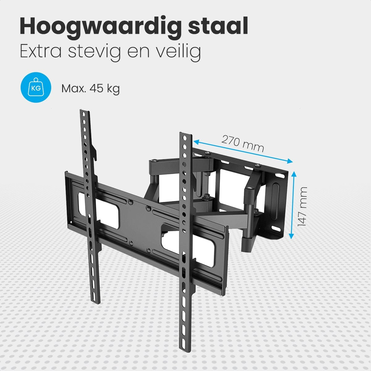 Support TV - Auronic - Rotatif et inclinable - 23 à 60 pouces - jusqu'à 45 KG - Noir