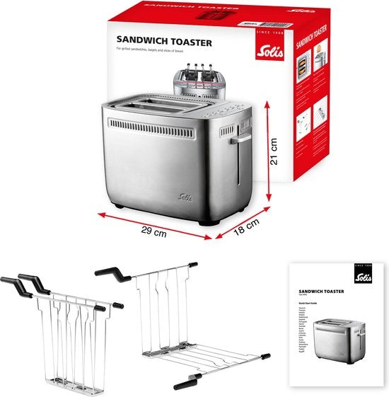 Solis Sandwich Toaster 8003 Grille-pain - Appareil à croque-monsieur - Silver