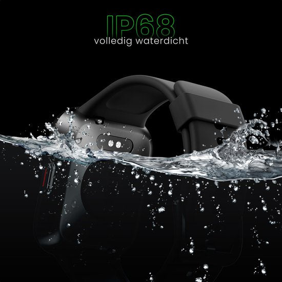 Maoo Maximize Smartwatch - Fonction Bell complète, moniteur de fréquence cardiaque, podomètre, multisport - Android & iOS - Noir