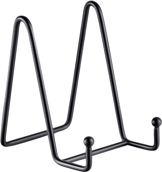 Purepeak Support pour assiettes décoratives - Support pour assiettes pouvant accueillir des assiettes jusqu'à 35 cm de haut - Présentoir à assiettes - Noir - Porte-menu - Support pour disques vinyle