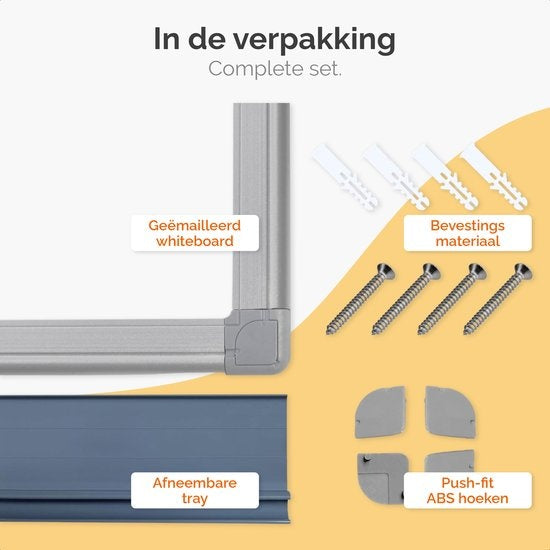 Tableau blanc avec Marqueurs - Goliving - 60 x 90 cm - Tableau magnétique - Planning hebdomadaire - Tableau noir