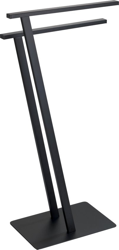 Porte-serviettes WENKO Lirio noir mat - Porte-serviettes - Support à serviettes - Barre à serviettes sur pied