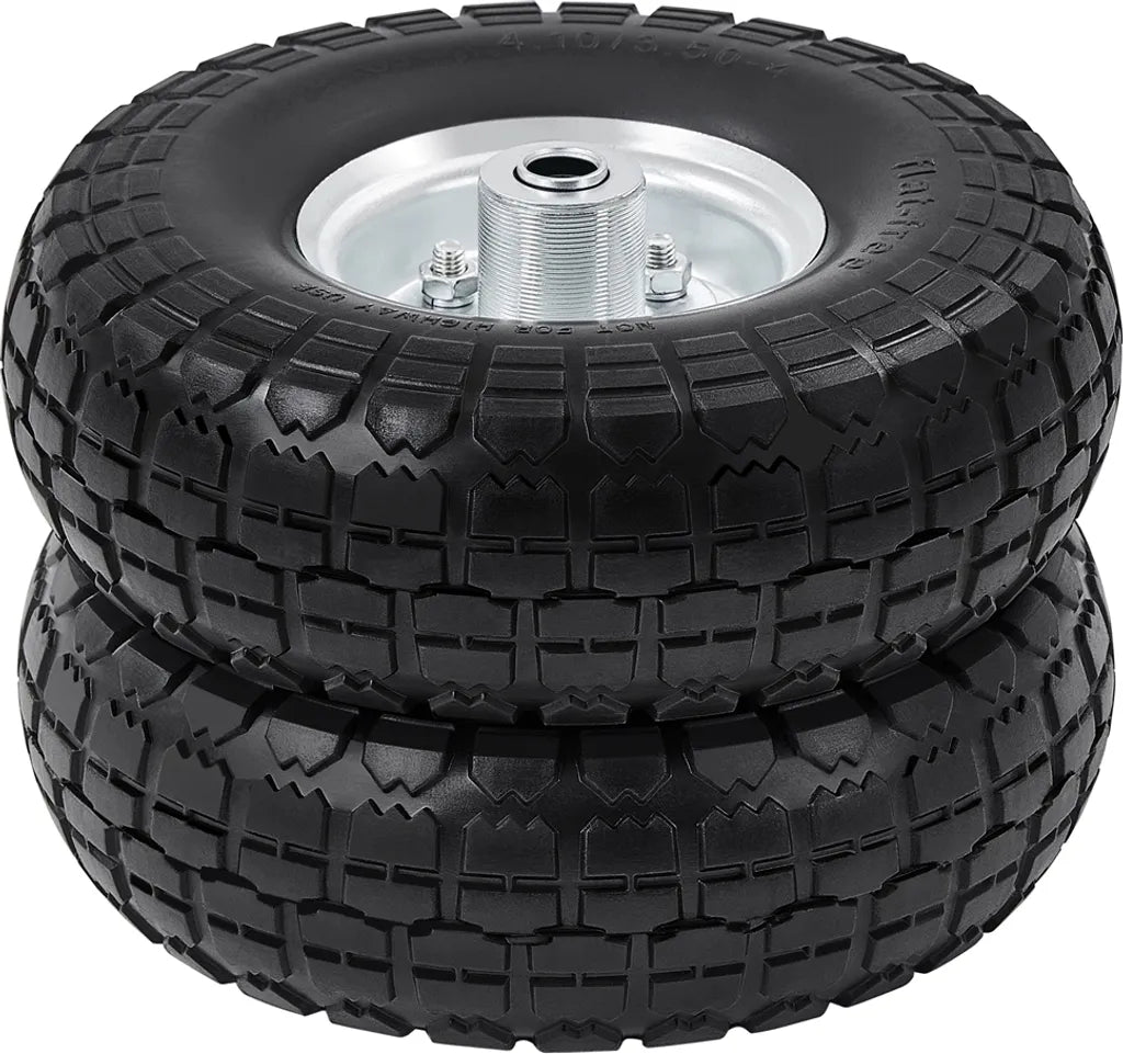 Yaheetech - Lot de 2 roues en PU massif - Ø 255 x 80 mm - Roues de diable anti-crevaison avec axe de 16 mm