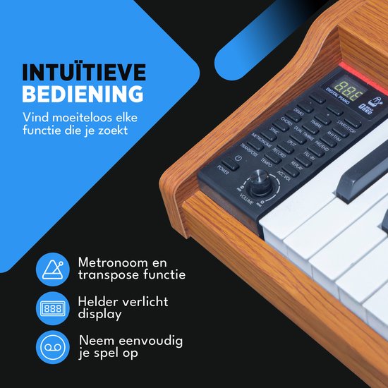 Finesse Digital Piano - 88 touches lestées - avec pédales et tabouret - Piano à clavier - Piano électrique - adulte et enfant
