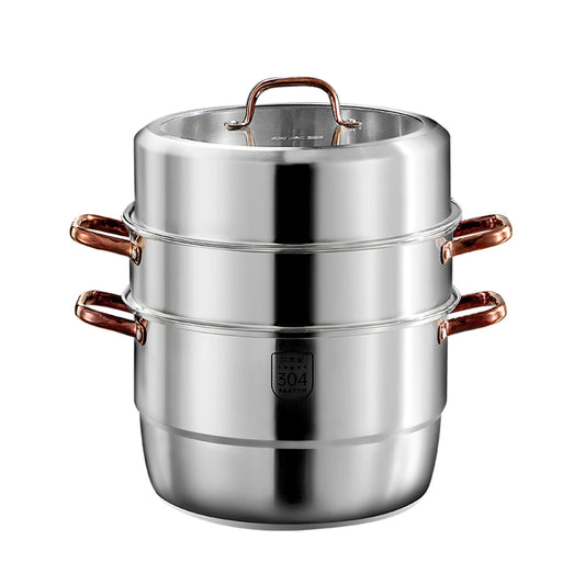 Casserole à vapeur Cooker King à 3 couches - 26 cm - Acier inoxydable 304 - Résistante à la chaleur