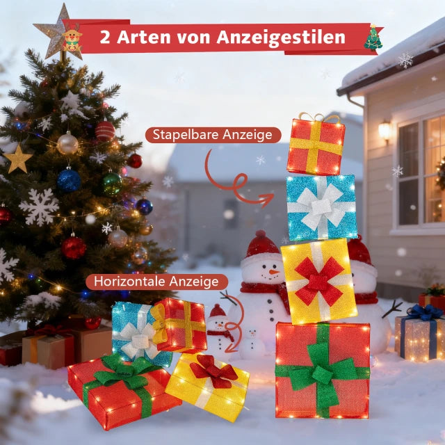 Coffret de Noël Coast - illuminé - 48LED - empilé - jardin - Noël - multicolore