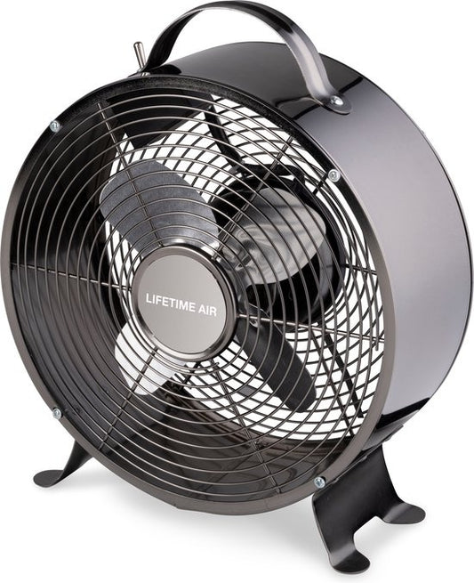 Lifetime Air Tafelventilator - 230V - Bureau Ventilator 20CM - 2 Snelheden - Zwart