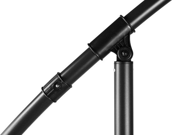 909 OUTDOOR Parasol suspendu vert foncé 2,5 m de haut, Parasol de jardin avec armature et housse en acier, Parasol avec manivelle et fonction d'inclinaison, Diamètre 300 cm