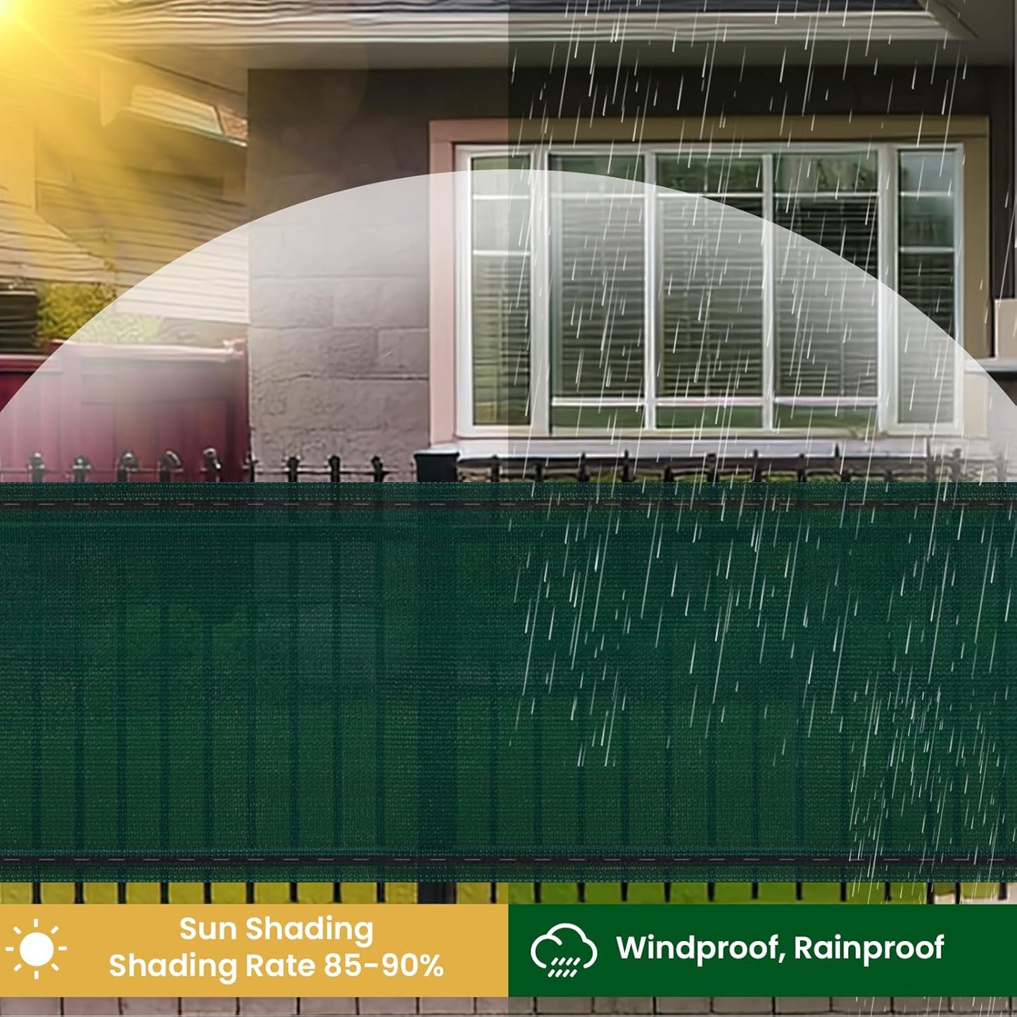 WOLTU Brise-vue - Brise-vue de balcon - Vert - 1 x 15 m