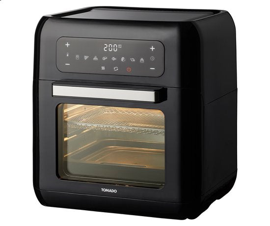 Tomado TAF1201B - Four Airfryer - Friteuse à air chaud - 12 litres - 8 programmes - Sans PFAS - 1500 watts - Noir