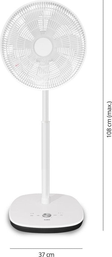 FlinQ Smart Fan - Ventilateur sur trépied - Ventilateur sur pied - Ventilateur silencieux avec rotation à 90° - contrôlé par application ou télécommande - Blanc