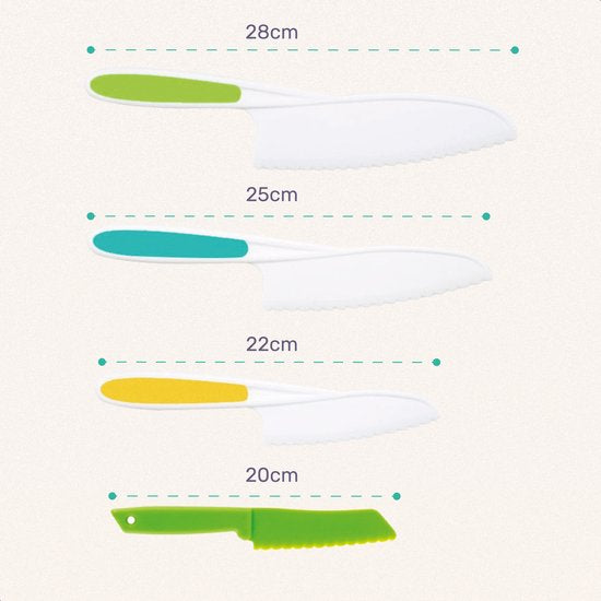 Set de couteaux pour enfants Qwali XL - Safe - Inc. planche à découper - Enfants - couverts - Couteaux - Enfant
