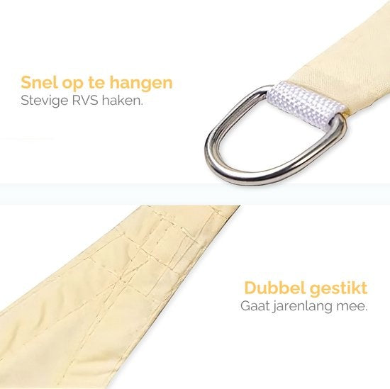 Goliving Shade Cloth - Store carré - Toile solaire - Bloque les rayons UV - 3,6 x 3,6 mètres - Blanc crème