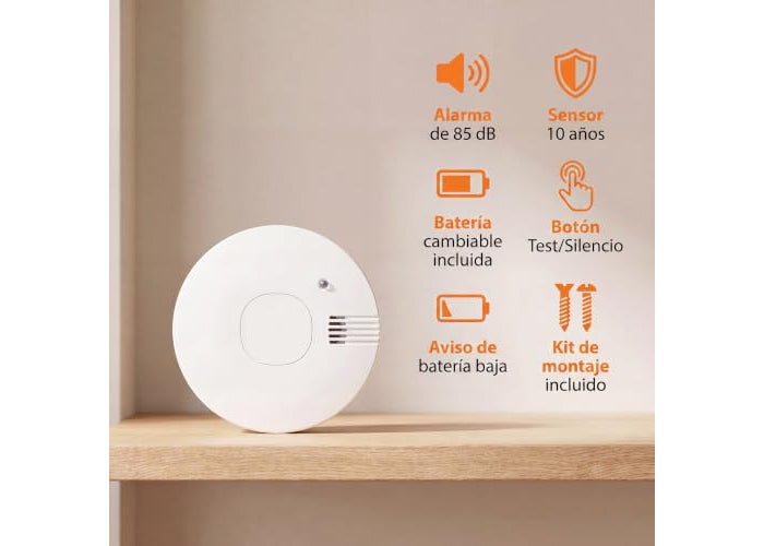 Smartwares FSM-11710 Détecteur de fumée avec capteur optique - Pile remplaçable - Durée de vie du capteur : 10 ans