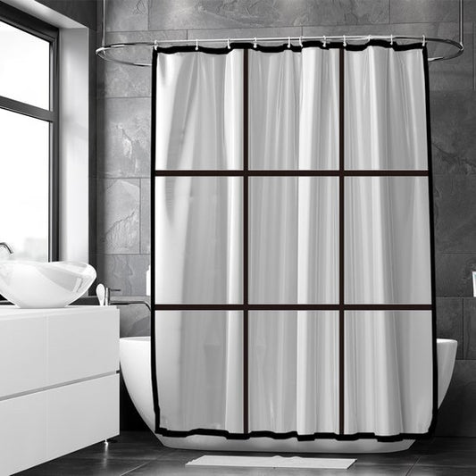 Loti Living Rideau de douche anti-moisissure - Noir transparent mat - Anneaux inclus - Imperméable - PEVA - Rideau de douche 180x200 cm