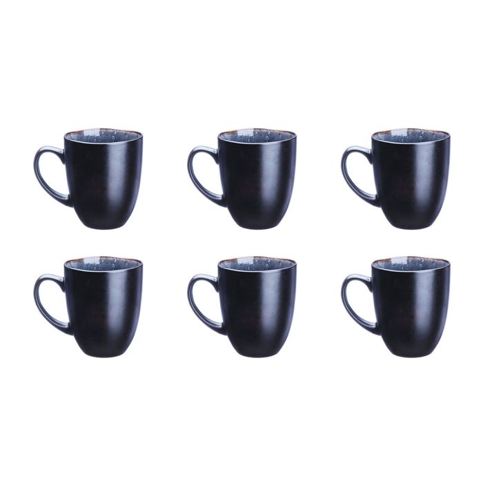 bjorn Luxury Mug Set 'Iris' - 6 Pieces (40cl) - Stylish Blue Night - Parfait pour le café, le thé et le cappuccino