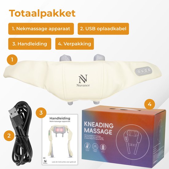 Nuvance - Coussin de massage pour les bras, le dos et les jambes Blanc