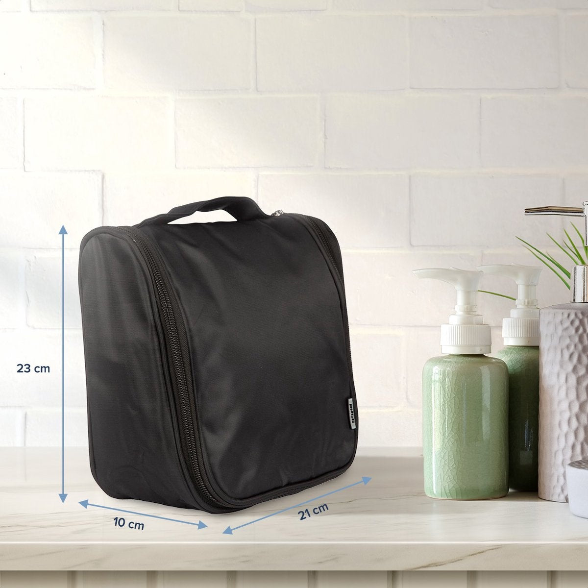 TRVLMORE Trousse de toilette voyage - trousse de maquillage - Suspension avec crochet - Unisexe - Noir