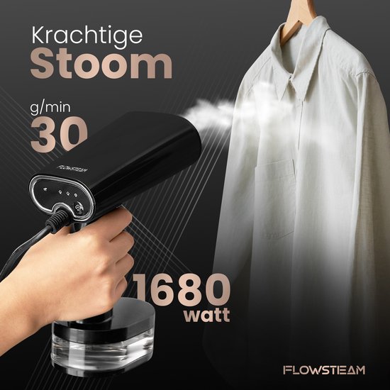 FLOWSTEAM® Luxury Clothes Dryer - Handheld steamer - Défroisseur à linge - Matte Black Edition - Sac de rangement inclus