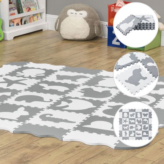 Tapis de puzzle pour enfants - Timon - 36 pièces - Composé de lettres et de chiffres