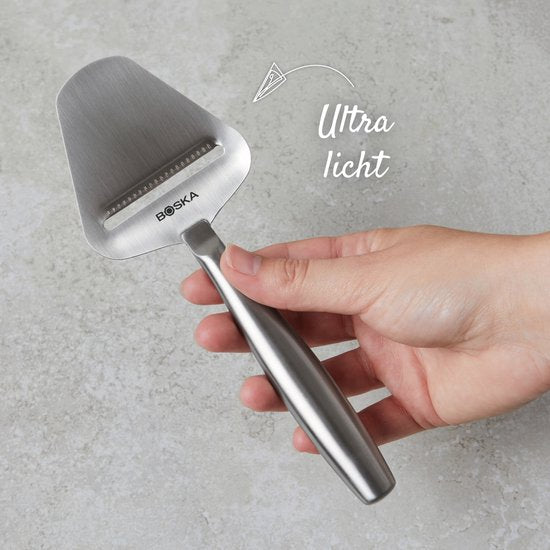 Boska Cheese Slicer Copenhagen - Tranche fromage à pâte dure - Tranche fromage pour vieux fromage - Résiste au lave-vaisselle - Tranche fromage multifonctionnel - acier inoxydable - 220 x 74 x 20 mm - Ustensiles de cuisine - Accessoires de cuisine - Garan