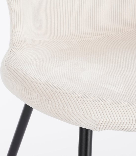 Chaise, Mica Decorations, Max Chaise de salle à manger, Velours, Blanc cassé