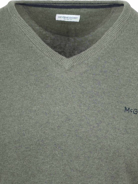 Pull McGregor en laine mérinos, col en V, vert sauge - Taille S - Homme - Pulls