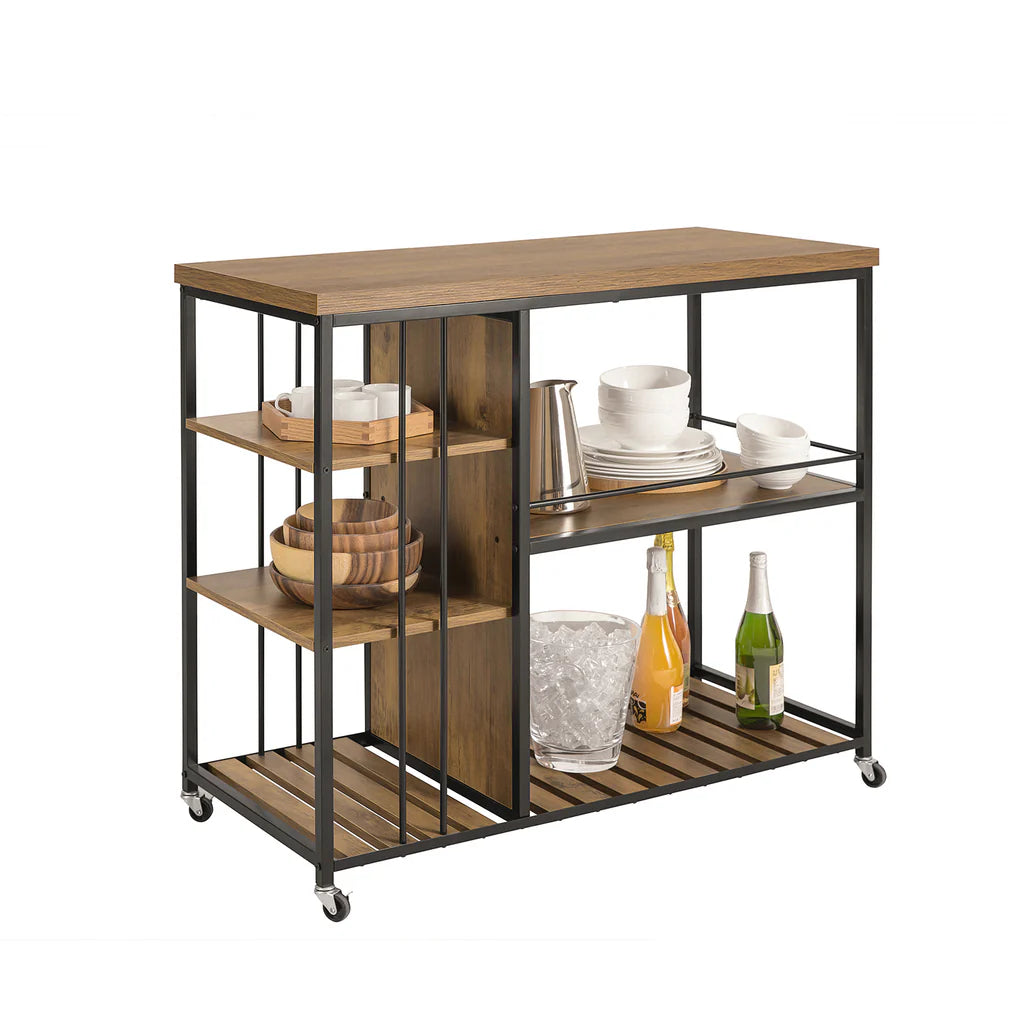 SoBuy SVW18-II-F : chariot de service à 5 étagères, chariot de cuisine à roulettes