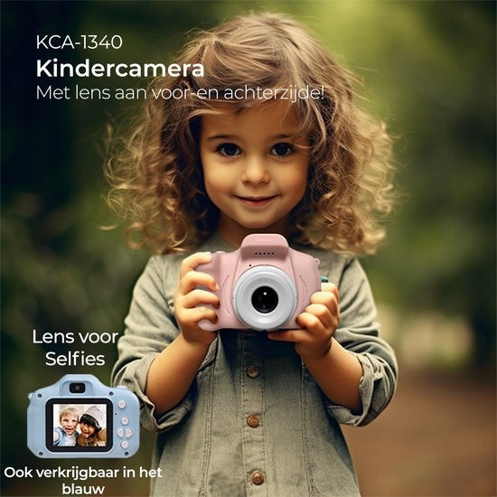 Camera Full HD pour enfants - Denver - Caméra Selfie - 40MP - Appareil photo numérique pour enfants - Photo et vidéo - Jeux - KCA1340 - Rose