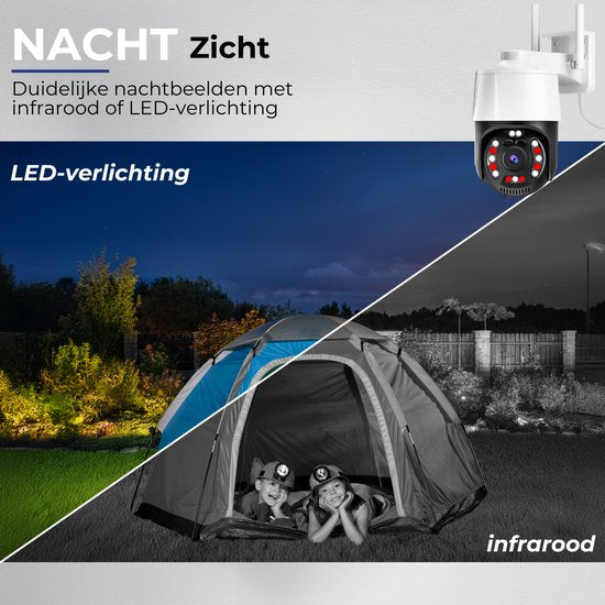 Camux Cam-VisionX Caméra de sécurité extérieure IP66 - Caméra 3MP 2K - Caméra extérieure avec vision nocturne - Wifi avec application - Caméra de sécurité