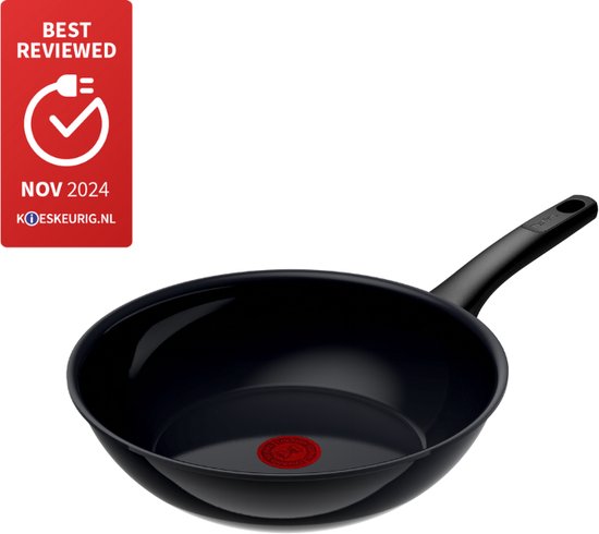 Tefal Revive Black - Poêle wok - Ø 28 cm - Revêtement en céramique - Sans PFAS - Compatible avec l'induction