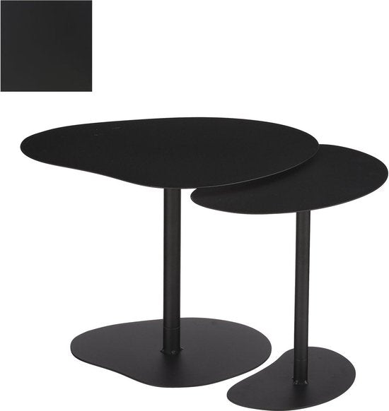 Table d'appoint Mica Decorations - Lot de 2 - L55 x L41 x H40 cm - Métal - Noir