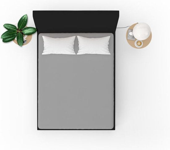 Beau Maison Jersey - drap housse Topper coton - Gris foncé - 180x200cm