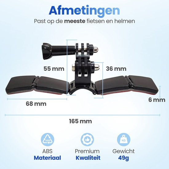 Garpex® Universal Helmet Mount - Support de casque adapté à diverses caméras d'action - Motocyclisme - Universel - Casque de moto