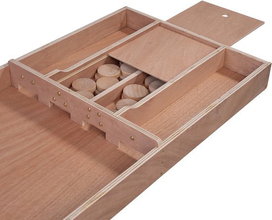 Table de shuffleboard de compétition en bois 200 cm – 30 jetons inclus – Table de shuffleboard en contreplaqué pour la maison et les loisirs – Jeu de société – Longfield