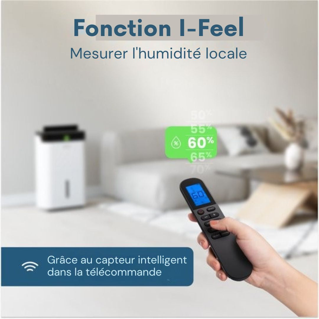 Déshumidificateur et purificateur d'air Auronic - Better Plus Series - Déshumidifie 12L par jour - Réservoir d'eau de 5L - Chambre à coucher, salle de bain, salon et bureau - Blanc