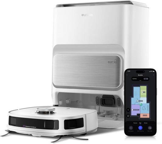 Eureka J12 blanc - Robot aspirateur avec fonction de lavage - Navigation Lidar - 5 000 Pa