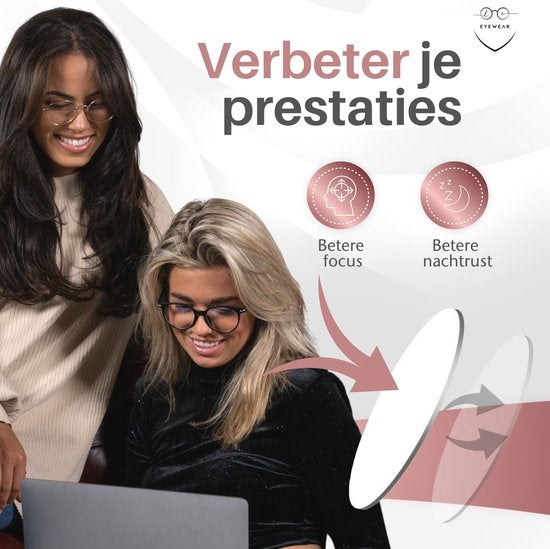 LC Eyewear Lunettes d'ordinateur - Lunettes à lumière bleue - Lunettes à lumière bleue - Lunettes d'affichage - Métal - Unisexe - Or rose