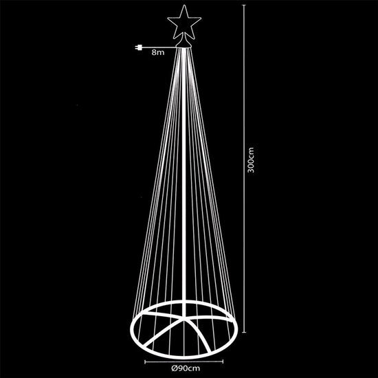 Arbre LED avec 550 lumières 300cm, blanc chaud