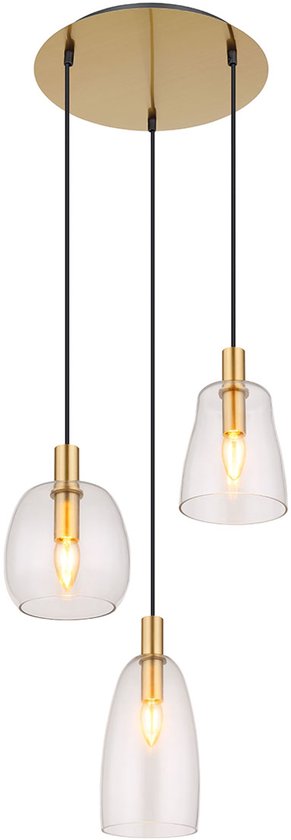 Globo - lampe suspendue - Garri - laiton - verre - Ø 43cm - E14 - 15789-3HM