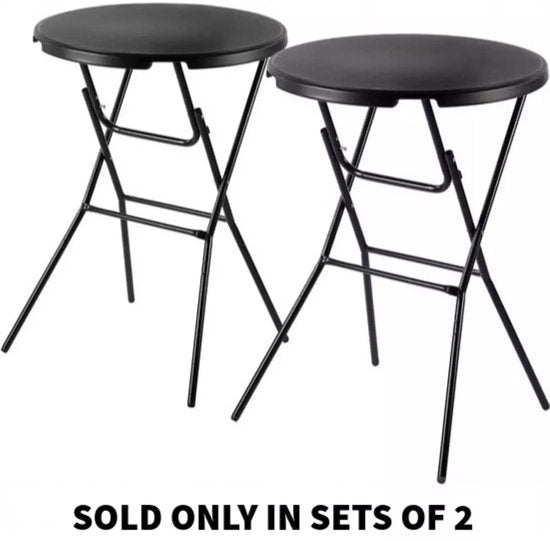 Bardi 2 x Stand Table pliante 80 x 110 cm. Noir