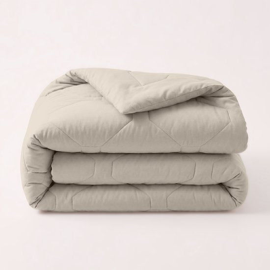 HappyBed Couette sans housse 240 x 220 - Couette d'été lavable - Couette imprimée sans housse - Couette sans housse - Lits jumeaux - Taupe